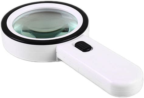 Optical Instruments 10X/8X/4X/3X Rubber Handle Glass Lens Magnifier Portable Handheld High ...