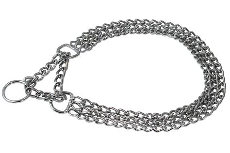 Triple Chain Martingale Dog Collar 2.5mm Link Chrome (17"-21 ...