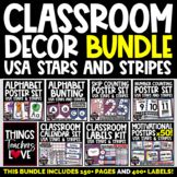 EDITABLE Classroom Labels - Kit of 400 Labels - USA PATRIOTIC STARS AND STRIPES