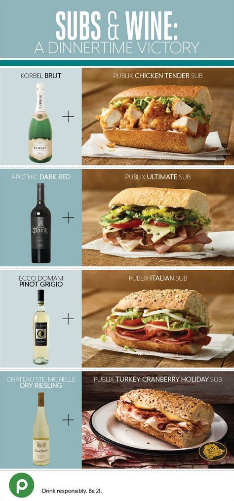 Wine & Publix Deli Subs | Sandwichs in 2019 | Publix recipes, Food drink, Cooking recipes