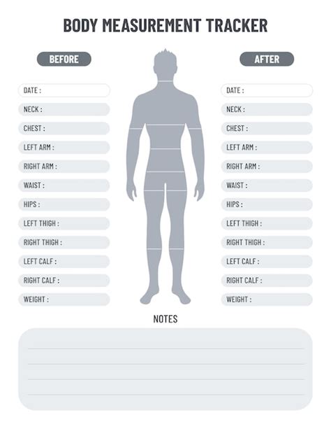 Premium Vector | Body measurement tracker for men to weight loss