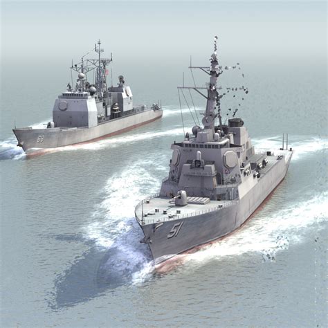 navy ships destroyers warships 3d model