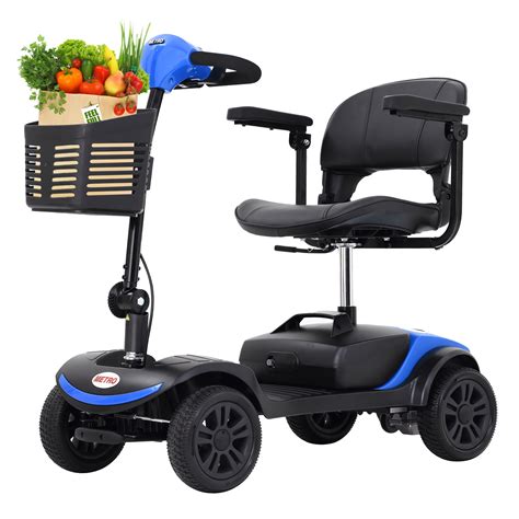 Motorized Scooter With 360° Swivel Seat, Wheel Electric Mobility Scooter With Detachable Basket ...