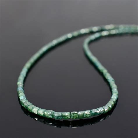 Natural Green Diamond Necklace,wedding Diamond Necklace,diamond Gemstone Jewelry,beaded Diamond ...