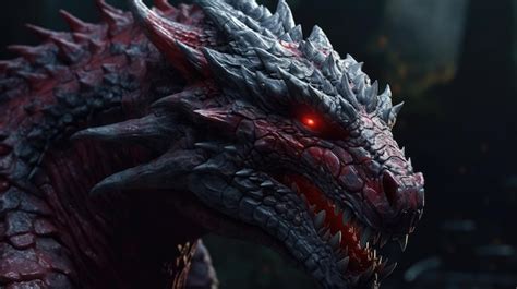 Premium AI Image | A dragon with red eyes and a red eye