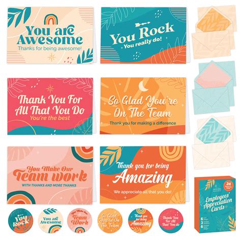 Buy Decorably Employee Cards With Envelopes & Stickers - 24 Pack ...