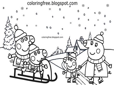 Peppa Pig Christmas Coloring Pages - Coloring Home