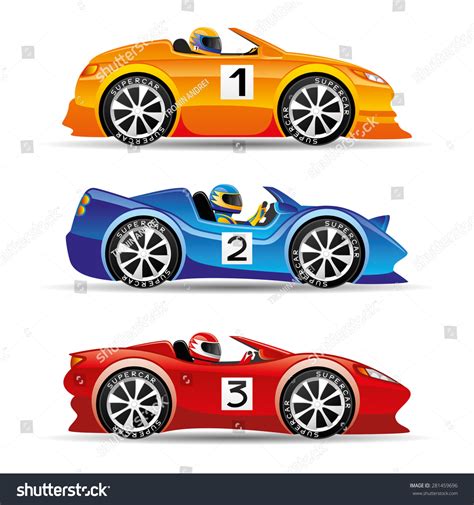 Vector Set Racing Cars Stock Vector (Royalty Free) 281459696 | Shutterstock