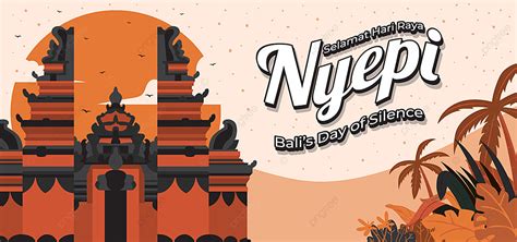 Nyepi Day Celebration Flat Cartoon Background Vector, Nyepi Day, Silent Day Background, Nyepi ...