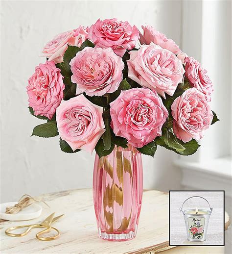 English Garden Rose Bouquet, Pink | 1800flowers.com