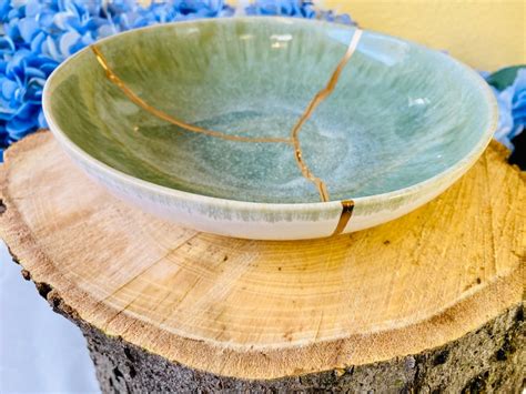 Kintsugi Bowl Kintsugi Celadon Green Bowl Kintsugi Pottery - Etsy