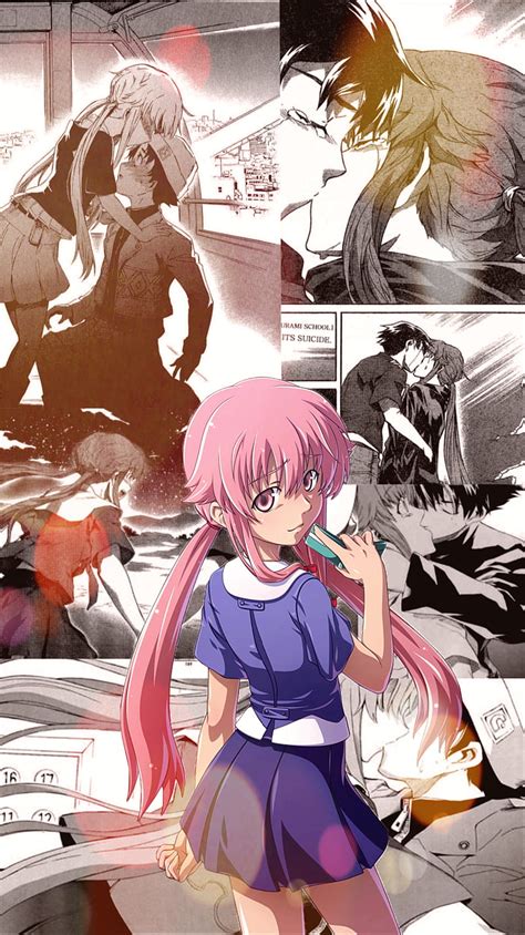 Yuno Gasai, anima, axe, crazy, killer, pink eyes, psycho, shhh, yuna, HD wallpaper | Peakpx