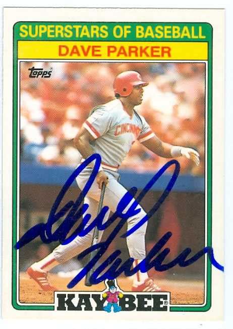 Dave Parker autographed Baseball Card (Cincinnati Reds) 1988 Topps Kaybee Superstars of Baseball #21