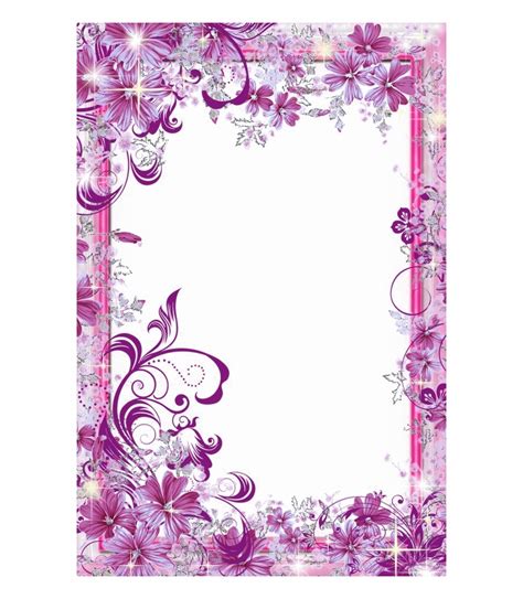 Purple Floral Border Clipart Purple Flower Border Transparent - Clip ...