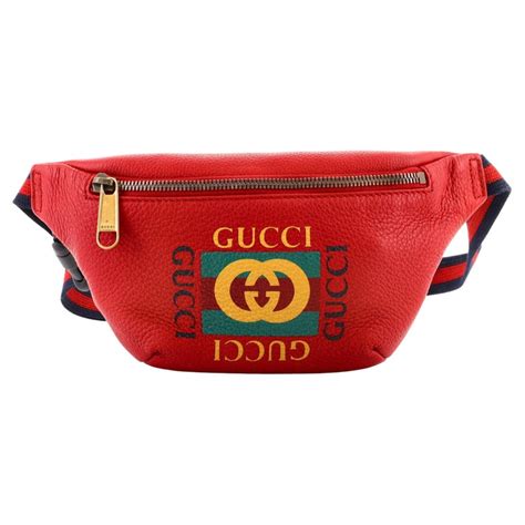 Gucci Logo Belt Bag Printed Leather Small For Sale at 1stDibs