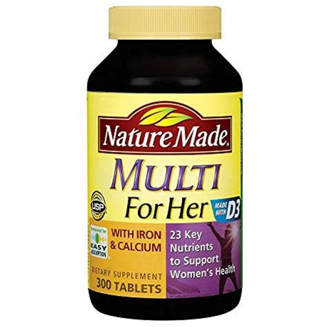 Nature Made, Multi Vitamins for Her with Iron and Calcium and 23 Key ...