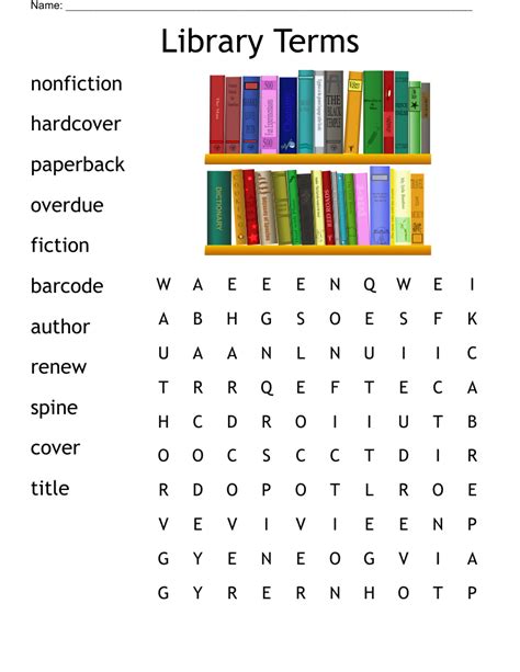 Library Word Search Printable - Word Search Printable