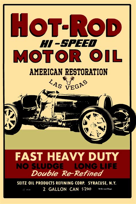 Buy Posterhouzz Poster Hot Rod Motor Oil Vintage(PH6028) Online in ...