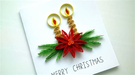 How to make Simple Christmas Card - DIY Paper Quilling Greeting Card ...