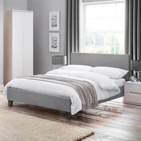 Rialto Light Grey Fabric Bed Frame - 4ft6 Double