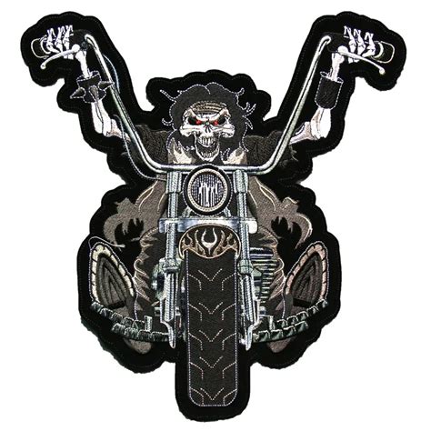 31*28.5CM Skull Pirate Patch for MC Motor Cycle Embroidery Patches for Jacket Sew On Iron On ...