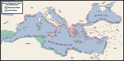 Greek and Phoenician Colonies in the Mediterranean : r/MapPorn