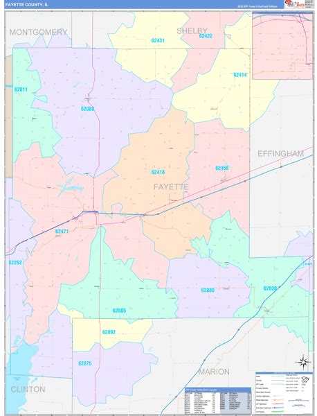 Fayette County, IL Wall Map Color Cast Style by MarketMAPS - MapSales