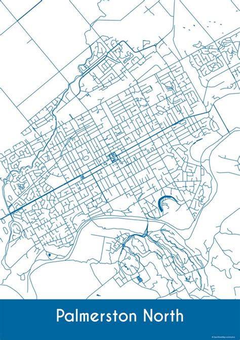 Palmerston North Map Roads Palmerston North Print City