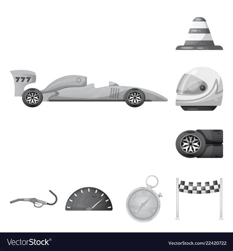 Design of car and rally logo set Royalty Free Vector Image