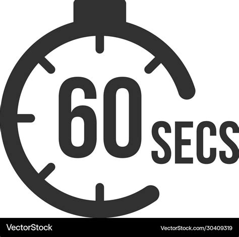 60 seconds countdown timer icon set time interval Vector Image