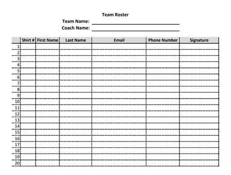 Football Roster Template | ubicaciondepersonas.cdmx.gob.mx