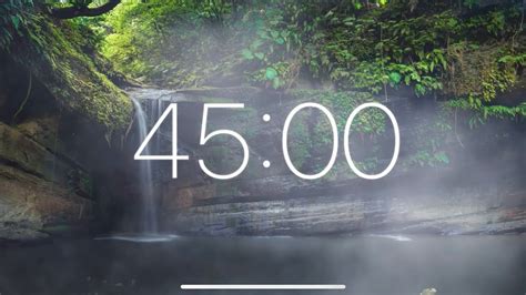 45 Minute Timer - Waterfall / Forest / Nature Sounds - YouTube