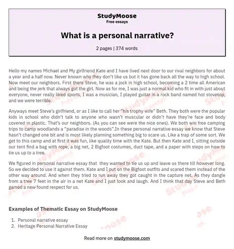 Explore Free Narrative Essay Examples: Topics, Outlines, Samples