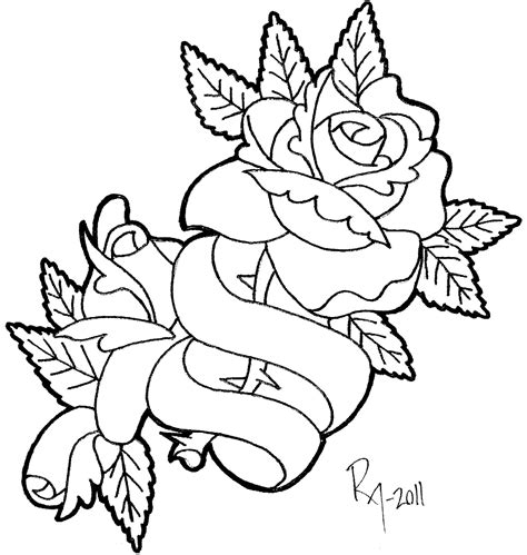 Roses Drawing With Hearts at GetDrawings | Free download