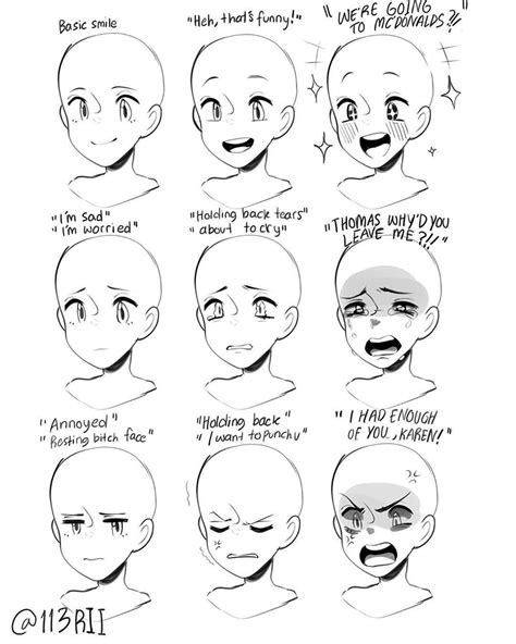 感情の程度（1） in 2021 | Drawing expressions, Drawing face expressions, Drawing tutorial face