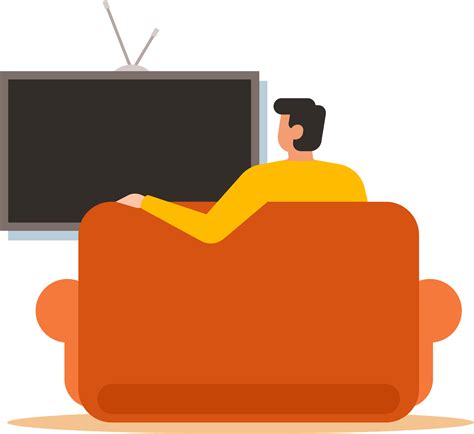 Man Watching Tv Clipart Transparent PNG Hd, Children Watching Tv - Clip Art Library