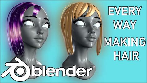 Every way for creating hair in blender 2.9+ (Curves, Particle, Hair ...