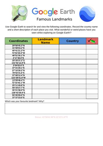 Google Earth - Famous Landmarks | Teaching Resources