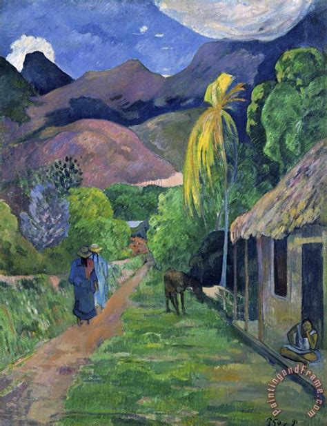 Paul Gauguin Street in Tahiti painting - Street in Tahiti print for sale