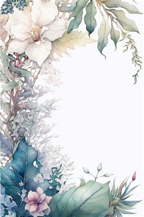 Premium AI Image | Watercolor style botanical border on white ...