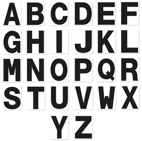Self-Adhesive CAPITAL Alphabet Letters Stickers Permanent A-Z Black ...