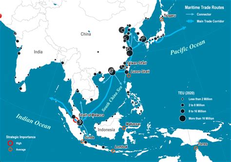 Shipping Lanes and Strategic Passages in Pacific Asia | Port Economics ...