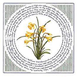 Daffodils Literary Calligraphy art print features poem by William Wordsworth and is hand ...