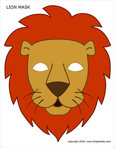 Lion Mask | Free Printable Templates & Coloring Pages | FirstPalette.com