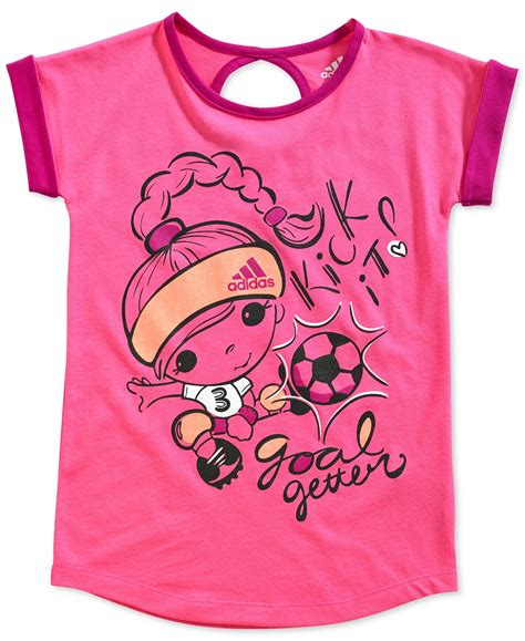 adidas Little Girls' Keyhole Graphic Tee | Graphic tees, Review shirt, Little girls