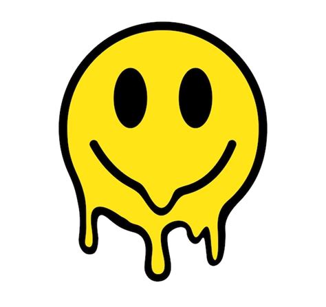 Melting smile divertido psicodélico surrealista tecno ácido lsd derretir sonrisa cara logo ...