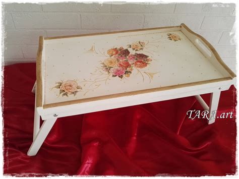 Tray Decoupage Tray Wooden Tray With Legs Coffee Table | Etsy