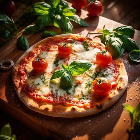 Premium AI Image | Classic Margherita Pizza with Fresh Basil Leaves