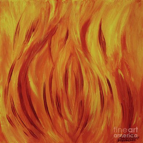 Fire Flame Painting by Annette M Stevenson