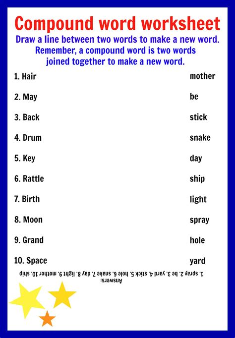 Compound Words With Computer : Compound Words online pdf worksheet for 4 grade : Browse through ...